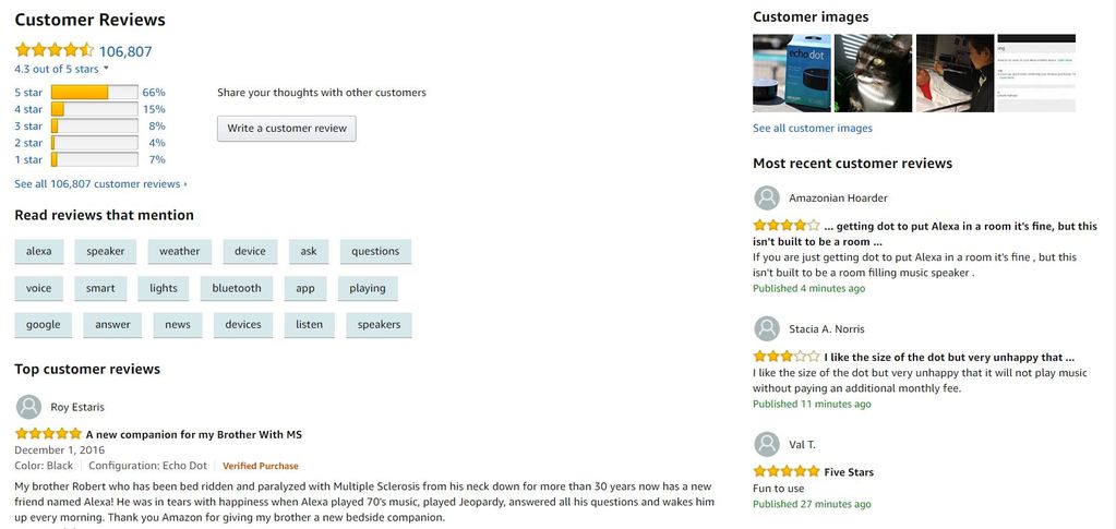 Amazon Customer Review example